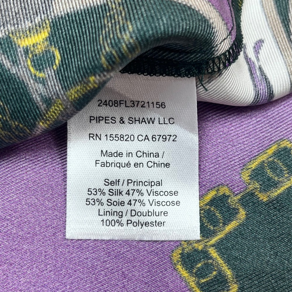Veronica Beard Silk Blend Strapless Maxi Dress Chain Scarf Print Purple Green 4 - Picture 8 of 10